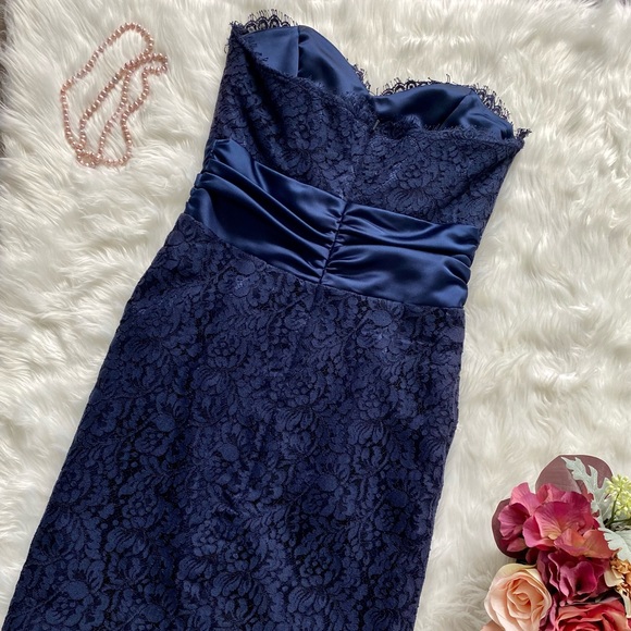 [mackenzie michaels] navy lace strapless dress - Picture 3 of 4